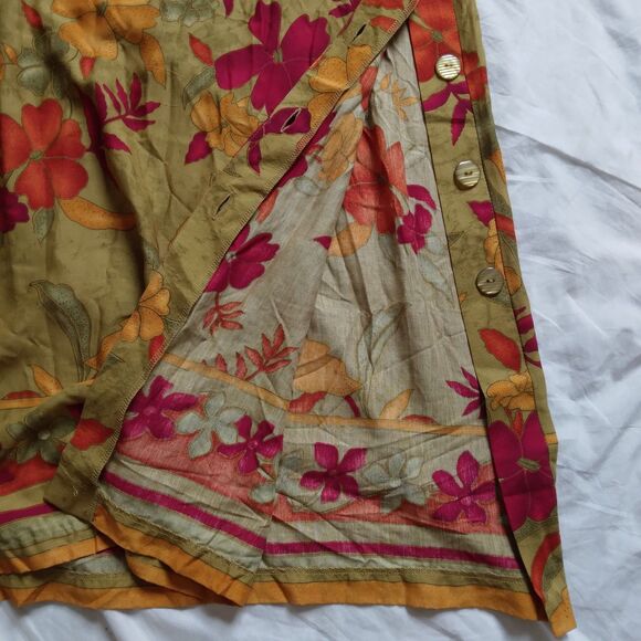 Vintage Tropical Floral Maxi Dress Sleeveless 100% Rayon Beach Cruise Womens 16 - Picture 13 of 13